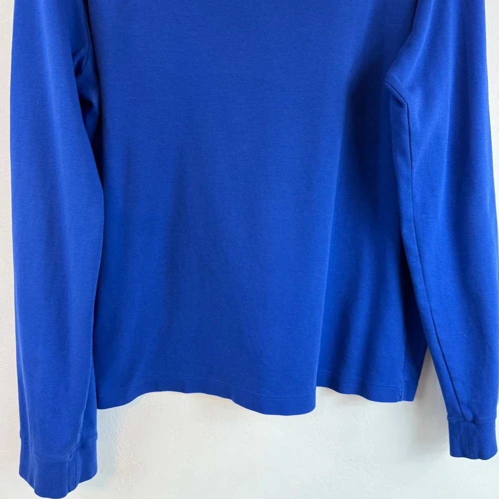 Polo Ralph Lauren Quarter Zip Pullover Blue Pima Cotton Preppy Old Money Golf L
